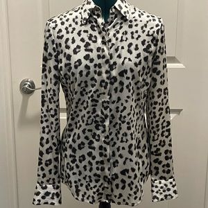 Ann Taylor Silk NEW Leopard Print Long Sleeve Button down Blouse Size 2 NWT
